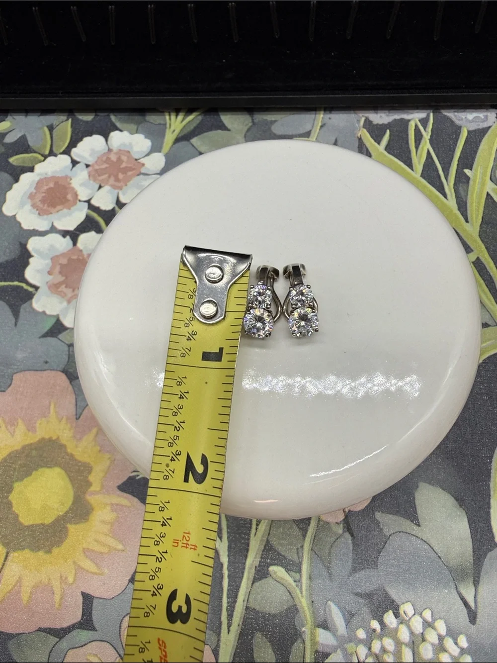 ⭐️925 Sterling Silver Earrings Round Cut Sparkling Clear CZ lever back clip on